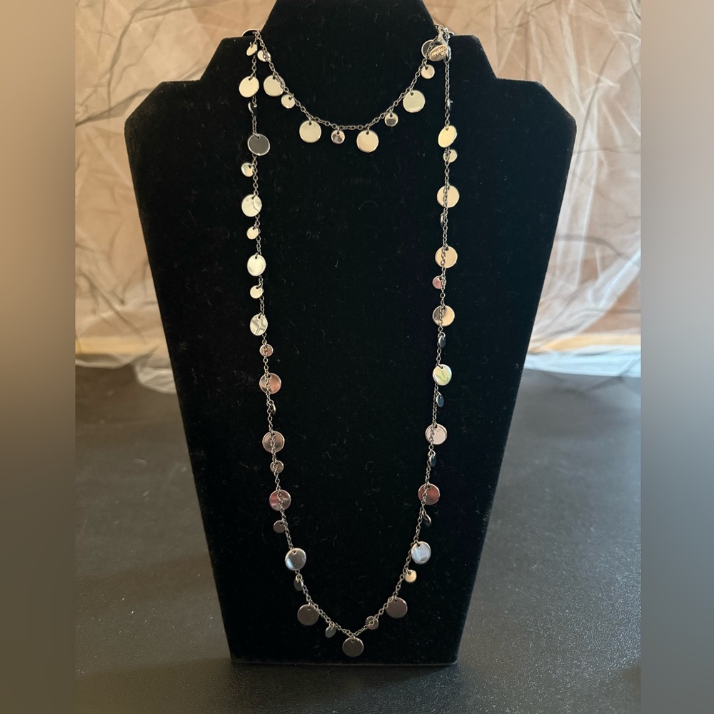 Lia Sophia hematite Disc Necklace